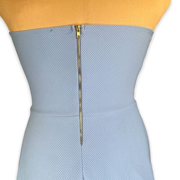 Vintage Windsor Mini Dress Strapless Light Blue Skater Sweetheart Neckline Large - Picture 7 of 10
